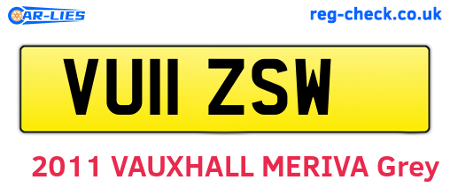VU11ZSW are the vehicle registration plates.