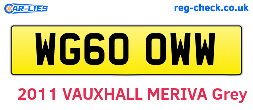 WG60OWW are the vehicle registration plates.