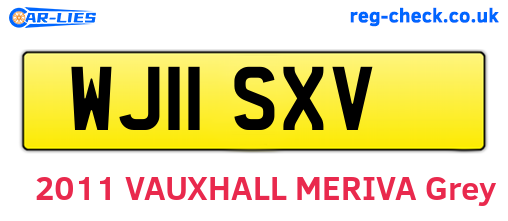 WJ11SXV are the vehicle registration plates.
