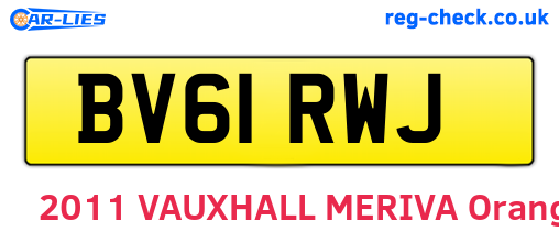 BV61RWJ are the vehicle registration plates.