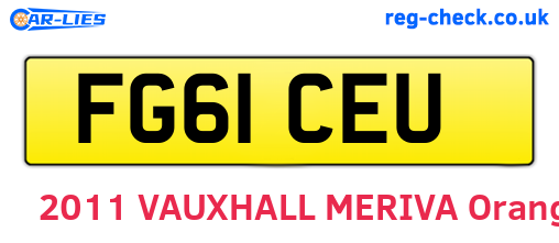 FG61CEU are the vehicle registration plates.