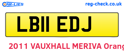 LB11EDJ are the vehicle registration plates.