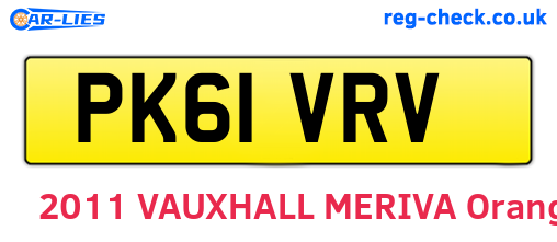 PK61VRV are the vehicle registration plates.