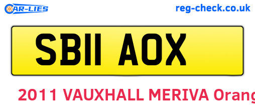 SB11AOX are the vehicle registration plates.