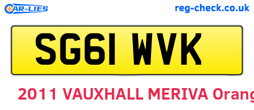SG61WVK are the vehicle registration plates.