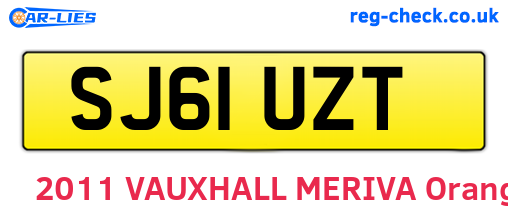 SJ61UZT are the vehicle registration plates.