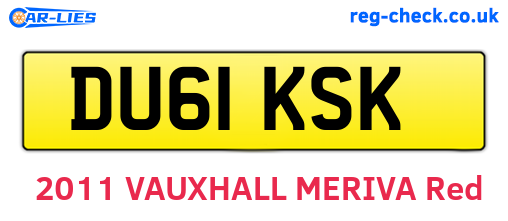 DU61KSK are the vehicle registration plates.