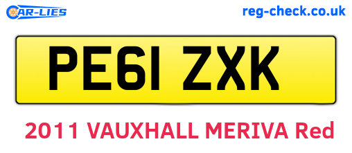 PE61ZXK are the vehicle registration plates.