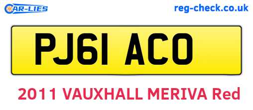 PJ61ACO are the vehicle registration plates.