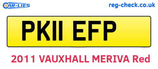 PK11EFP are the vehicle registration plates.