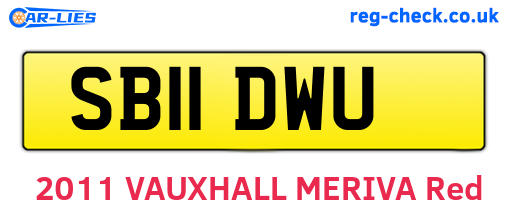 SB11DWU are the vehicle registration plates.