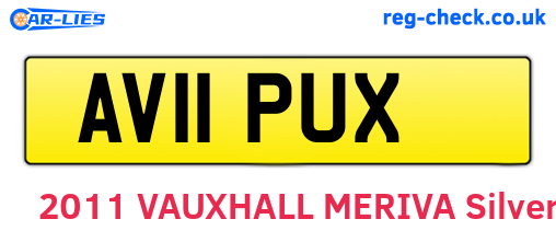 AV11PUX are the vehicle registration plates.