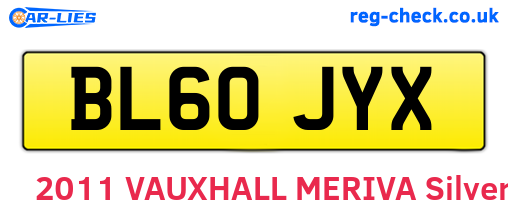 BL60JYX are the vehicle registration plates.