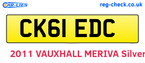 CK61EDC are the vehicle registration plates.