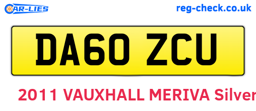 DA60ZCU are the vehicle registration plates.