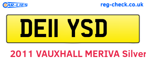 DE11YSD are the vehicle registration plates.