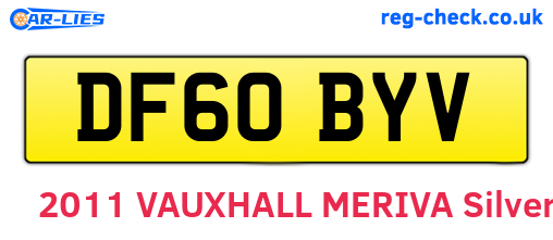 DF60BYV are the vehicle registration plates.