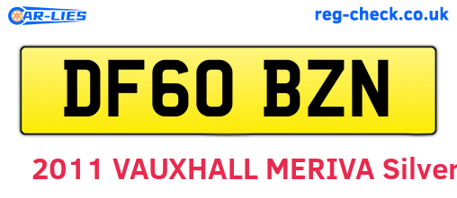 DF60BZN are the vehicle registration plates.