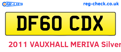 DF60CDX are the vehicle registration plates.