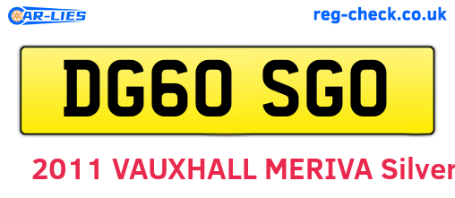 DG60SGO are the vehicle registration plates.