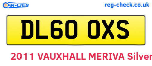 DL60OXS are the vehicle registration plates.