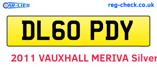 DL60PDY are the vehicle registration plates.