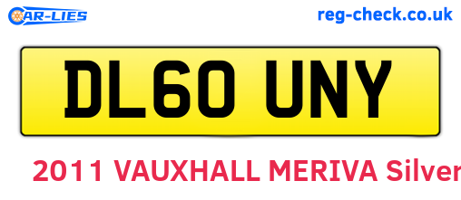 DL60UNY are the vehicle registration plates.