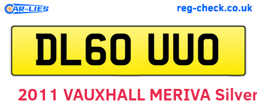 DL60UUO are the vehicle registration plates.
