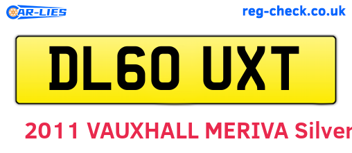 DL60UXT are the vehicle registration plates.