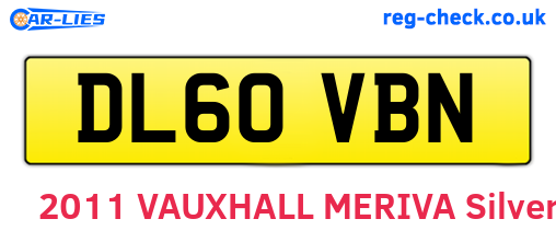 DL60VBN are the vehicle registration plates.
