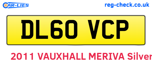 DL60VCP are the vehicle registration plates.