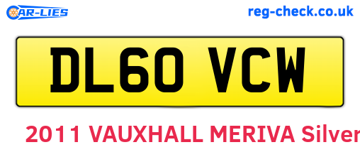 DL60VCW are the vehicle registration plates.
