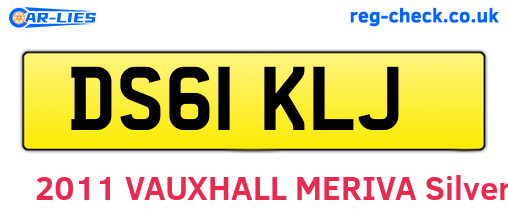 DS61KLJ are the vehicle registration plates.