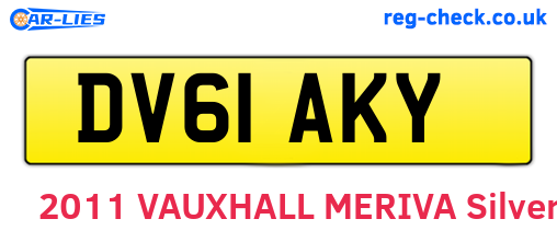 DV61AKY are the vehicle registration plates.