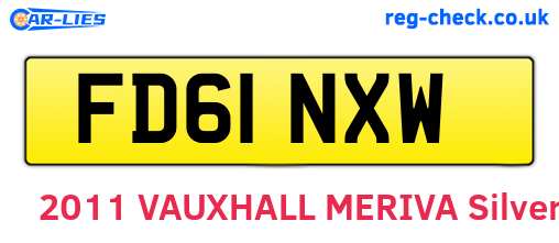 FD61NXW are the vehicle registration plates.