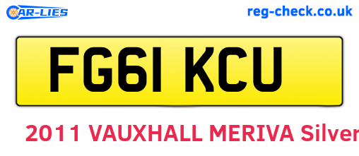 FG61KCU are the vehicle registration plates.