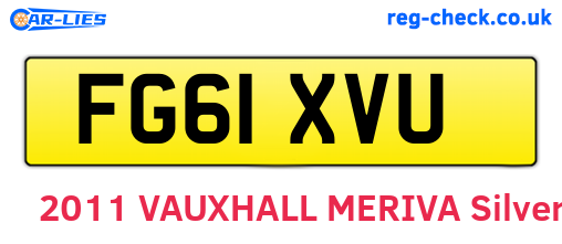 FG61XVU are the vehicle registration plates.
