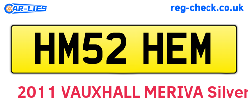 HM52HEM are the vehicle registration plates.