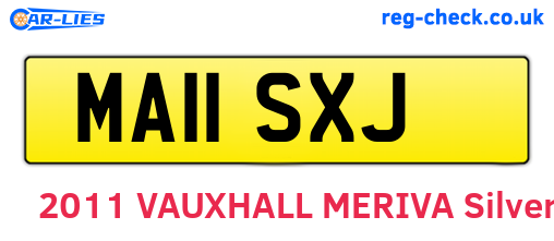 MA11SXJ are the vehicle registration plates.