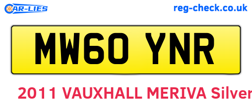 MW60YNR are the vehicle registration plates.