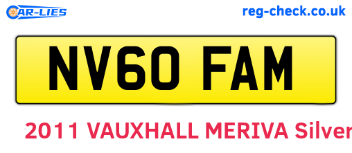 NV60FAM are the vehicle registration plates.