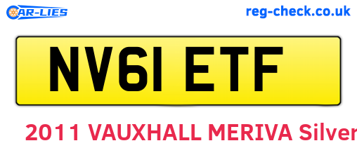 NV61ETF are the vehicle registration plates.