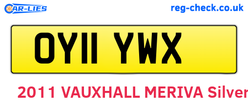 OY11YWX are the vehicle registration plates.