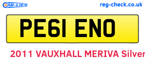 PE61ENO are the vehicle registration plates.