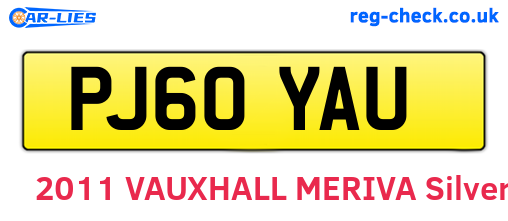 PJ60YAU are the vehicle registration plates.