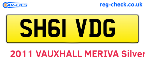 SH61VDG are the vehicle registration plates.