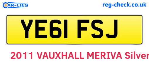 YE61FSJ are the vehicle registration plates.