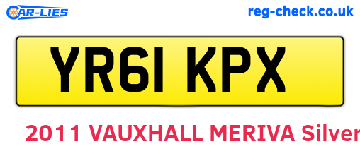 YR61KPX are the vehicle registration plates.