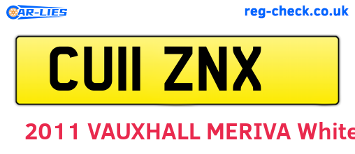 CU11ZNX are the vehicle registration plates.