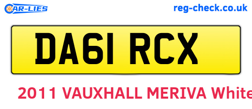DA61RCX are the vehicle registration plates.